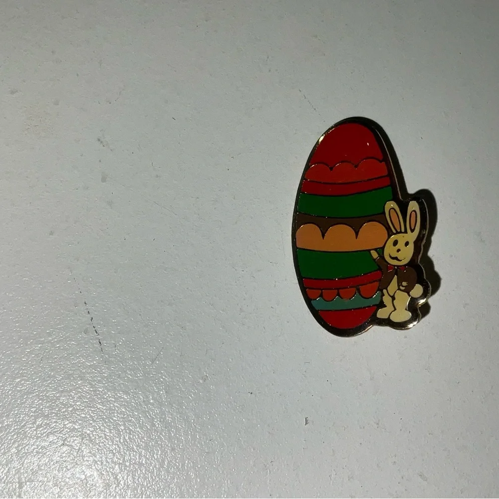 Vintage Easter Rabbit Egg Lapel Pin